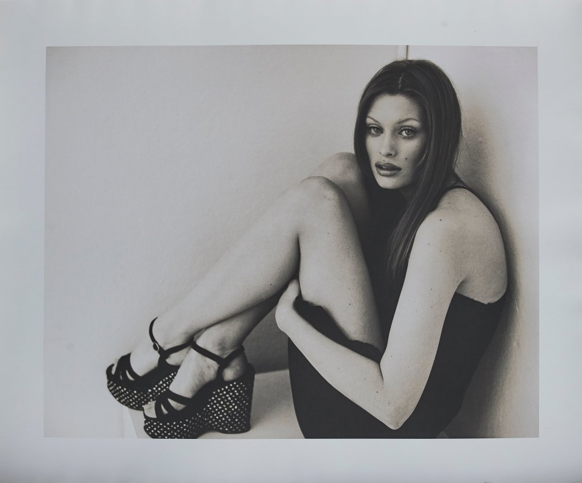 Model sitting at the Puck Building - Print