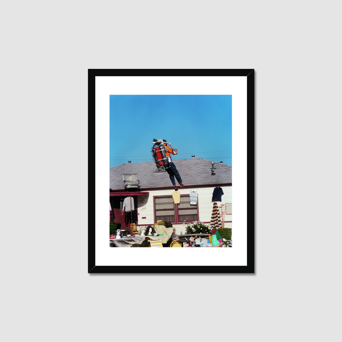 The Rocket Man, Airborne Framed Print