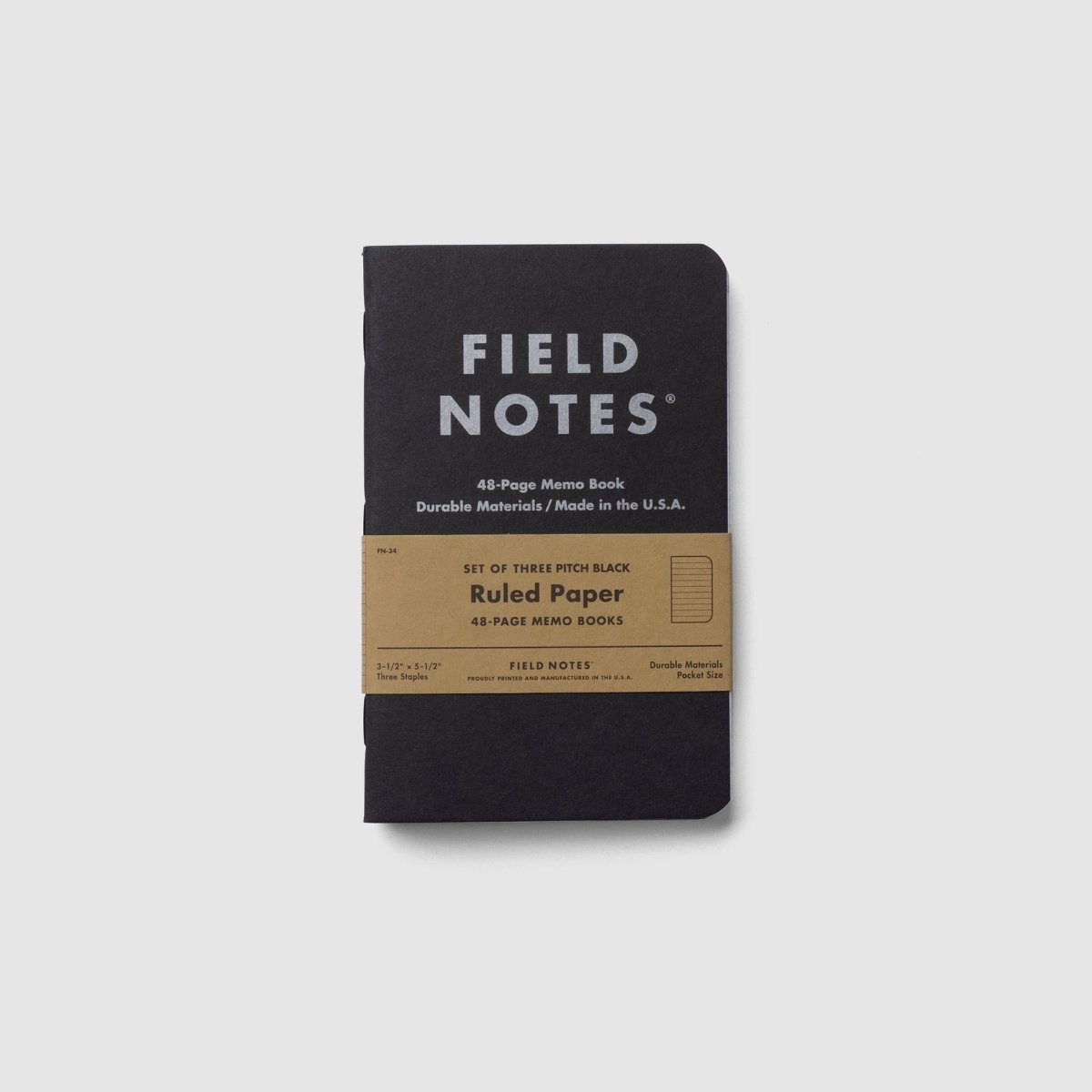 Pitch Black Memo Book - 3 Pack