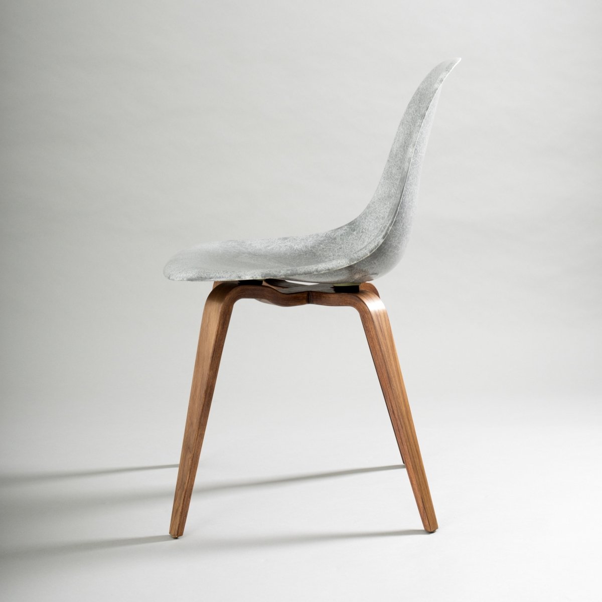 Modernica Case Study Side Shell Spyder Base - Gray Fiberglass Chair - By Autotype